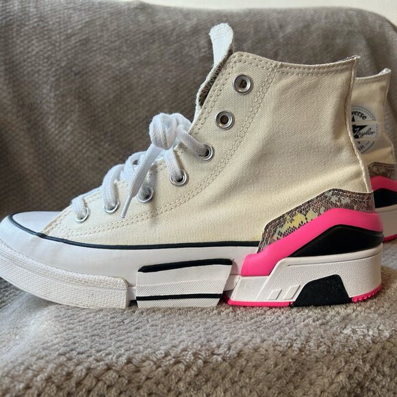 BRAND NEW Converse CPX70 HI TOP Pink and White Snakeskin Shoe, size 7.5 - Picture 3 of 8